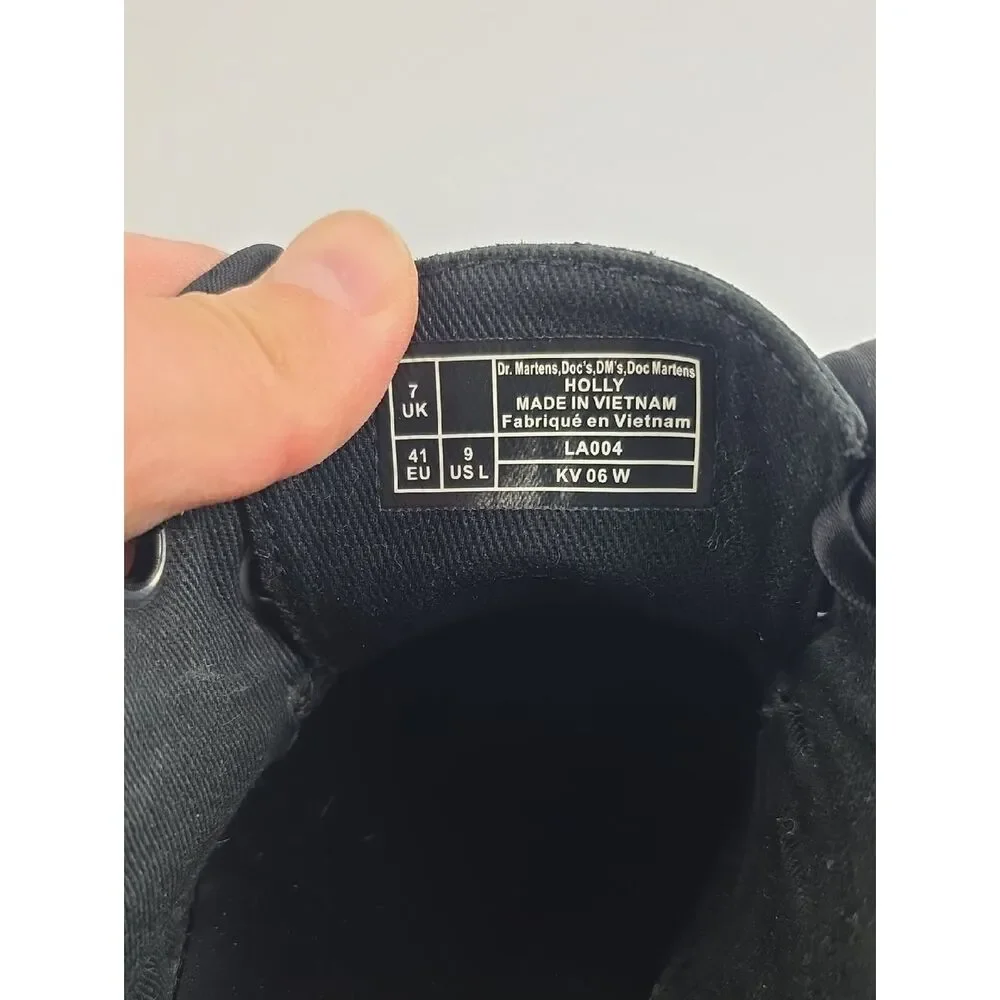 Dr. Martens Holly Black Patent Leather  Platform Women's Shoes Size 9
